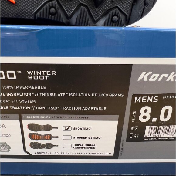 Korkers Men's Polar Vortex BOA Waterproof Insulated Boots, 1200 Gram New - Picture 11 of 13